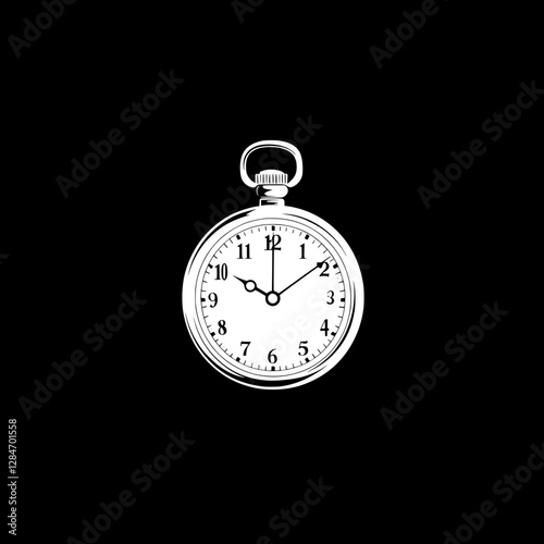 Vintage Pocket Watch Illustration