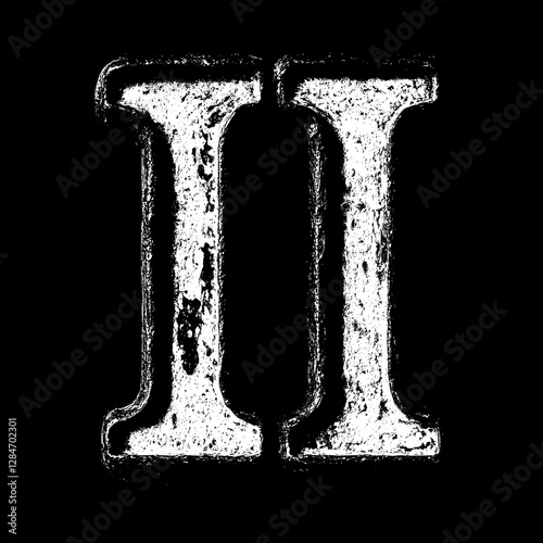 Aged Metal Roman Numeral Two