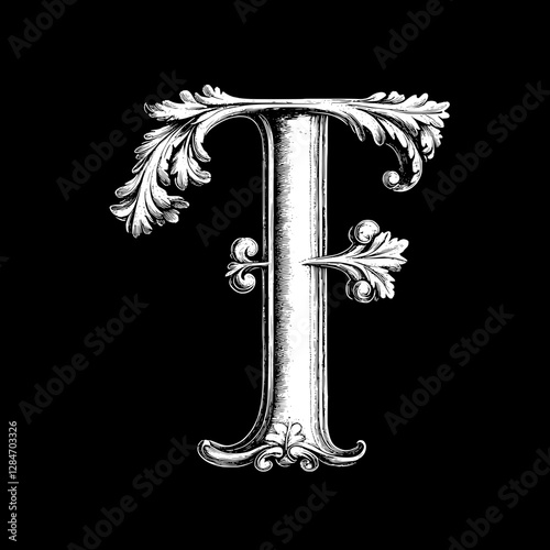 Ornate Capital Letter F Design