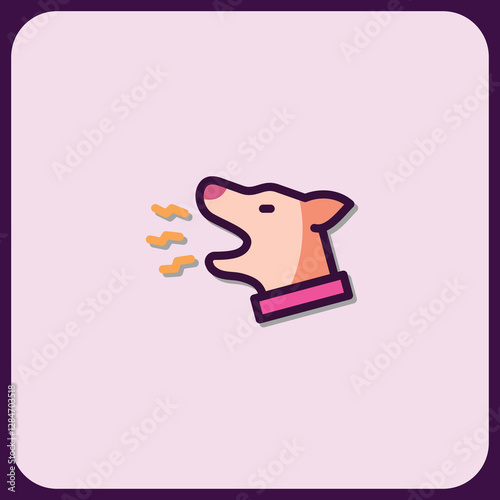 Playful Dog Icon:  A Vibrant Vector Illustration