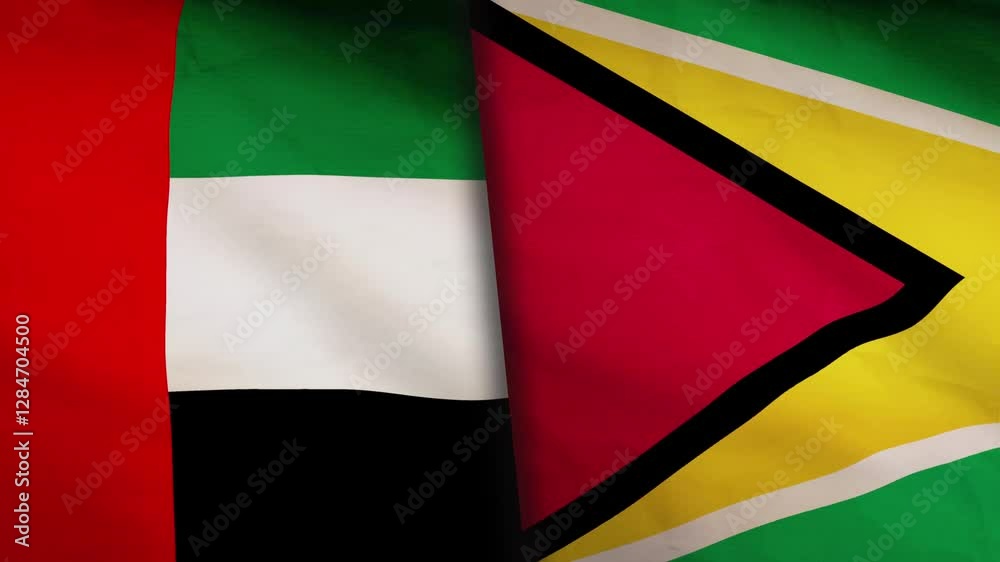 UAE and Guyana flag