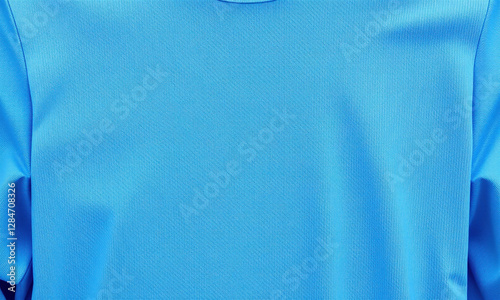 close up view of blue jersey fabric, showcasing its texture and color. vibrant blue hue adds sporty feel, perfect for athletic wear or team uniforms