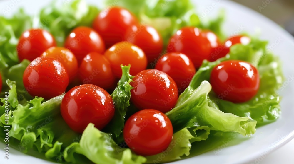 Fresh salad with mixed tomatoes and peppers on a white plate. Fresh salad with mixed tomatoes and peppers on a white plate.