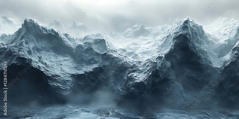 Fototapeta premium Snowy Mountain Range Landscape