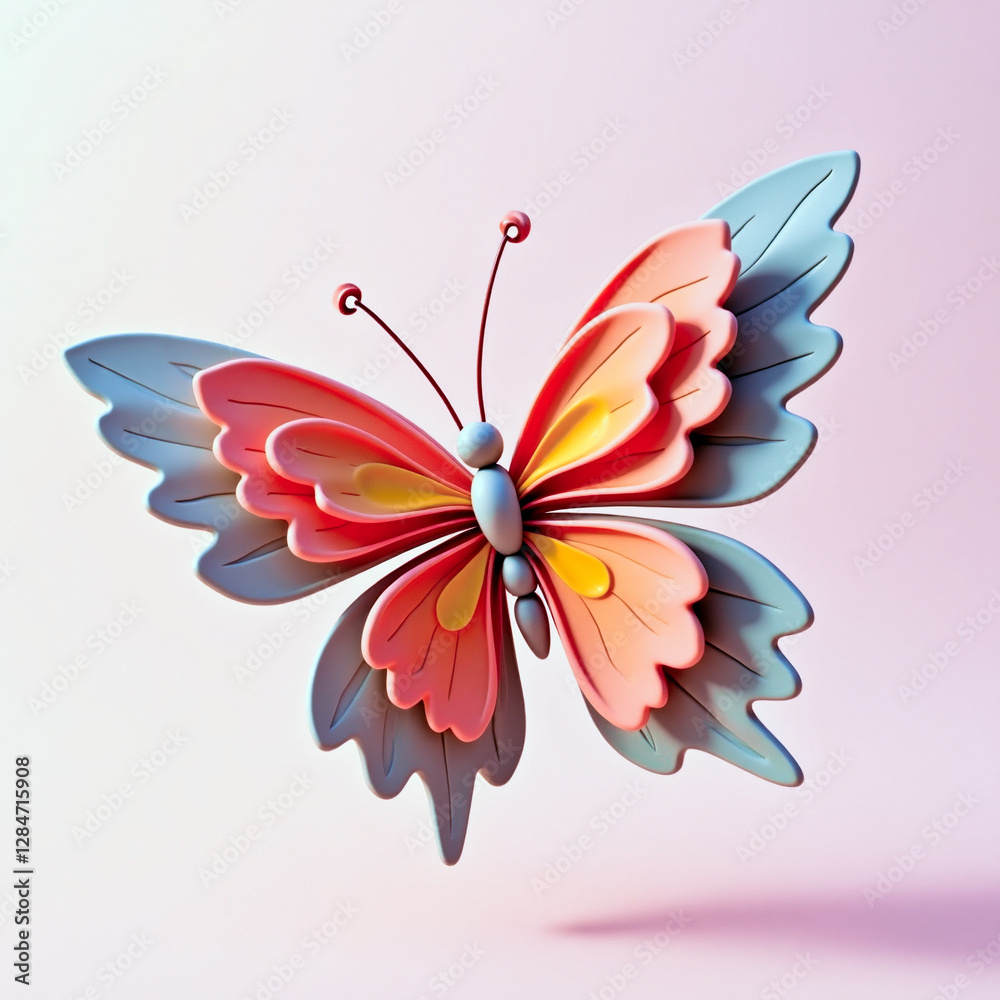 charming 3d pastel butterfly with layered petal wings charming 3d pastel butterfly with layered petal wings