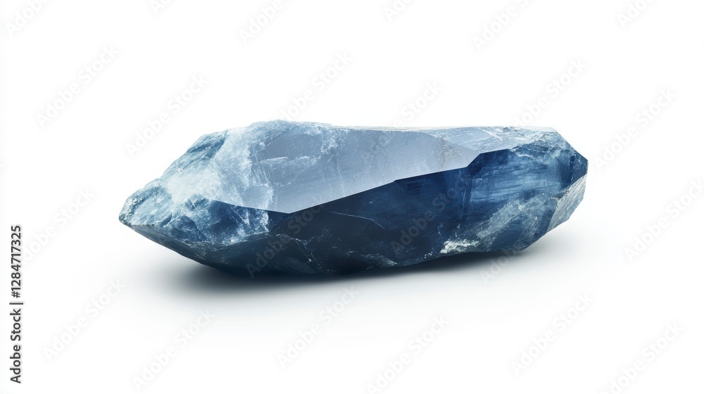 Fototapeta premium Blue Crystal Specimen Isolated on White