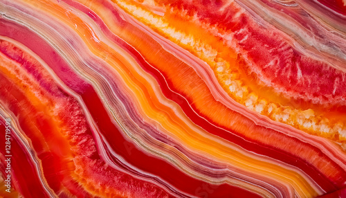 オレンジと白のマーブル模様、瑪瑙、混ざる、層、波、石、鉱物、線、素材、背景、テクスチャ