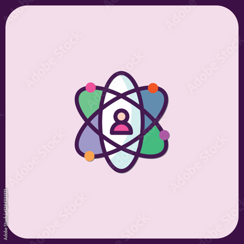 Atomic Structure Human Icon: Networked Individual