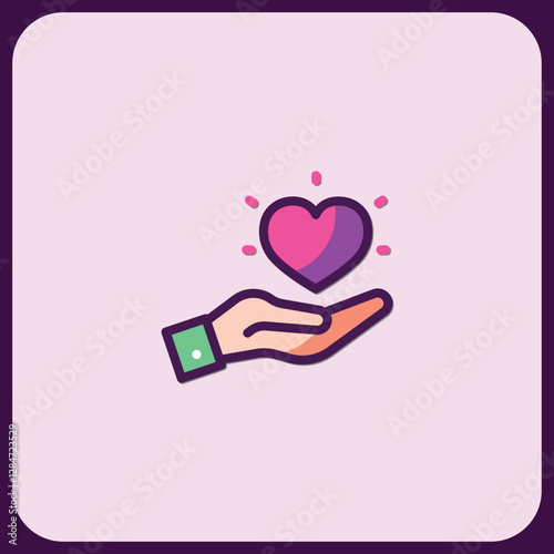 Compassionate Heart in Hand: A Gentle Icon of Care