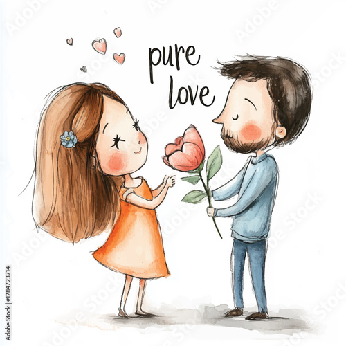 illustration of couple in love