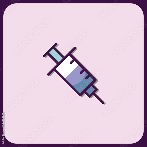 Medical Syringe Icon: Healthcare and Vaccination Symbol