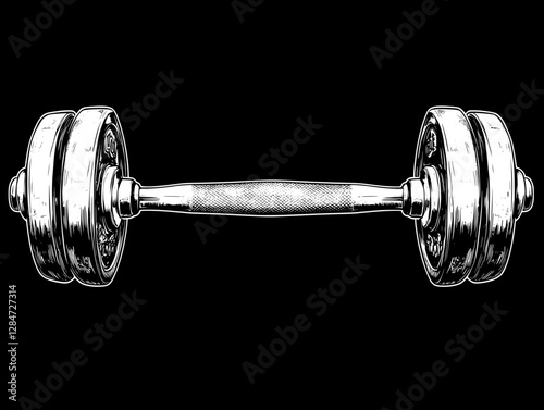 Powerful Fitness Barbell Illustration