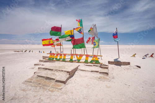 Wallpaper Mural International flags from all over the world in Uyuni salt flats (Salar de Uyuni), Bolivia, South America. Torontodigital.ca