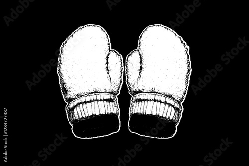 Elegant Winter Gloves Illustration