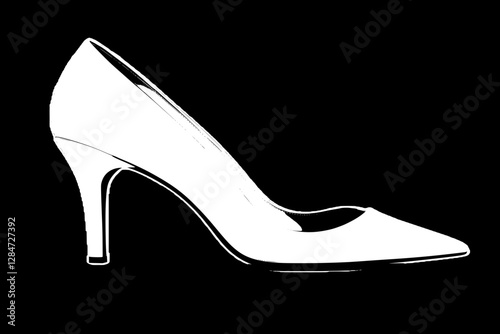 A Pair of Exquisite White High Heels