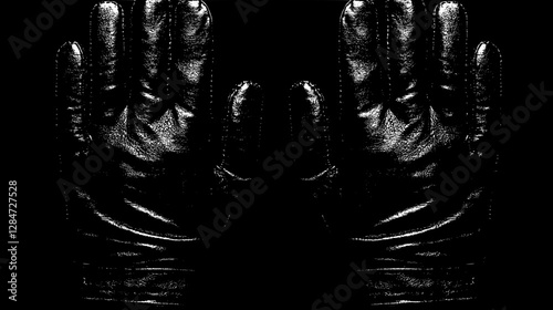 Pair of Exquisite Black Leather Gloves