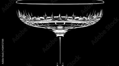 Elegant Facetted Champagne Glass