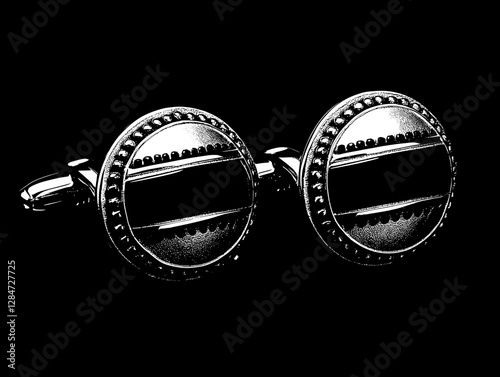 Stylish Black and Silver Cufflinks