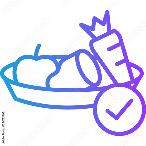 Healthy Food line gradient icon