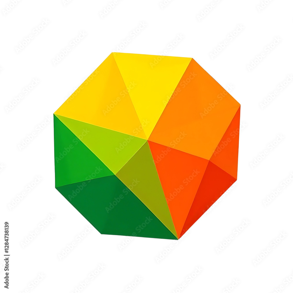 Multicolored Faceted Geometric Shape Multicolored Faceted Geometric Shape