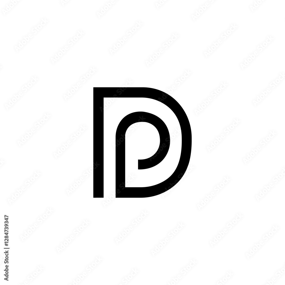 Sleek Modern Letter 'D' Logo Design with Dynamic Curves and Minimalistic Style for Corporate Branding