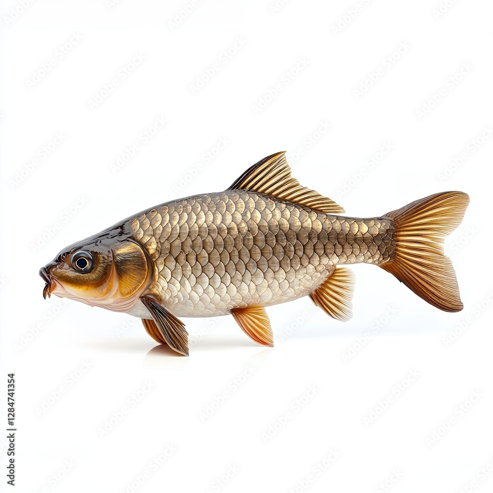 A detailed image of a fish highlighting its scales and distinctive features A detailed image of a fish highlighting its scales and distinctive features