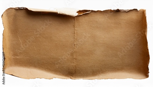 Isolated old vintage folded torn paper.