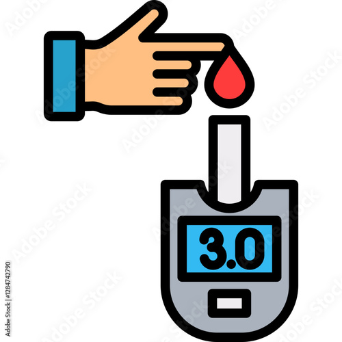 Blood Sugar lineal color icon