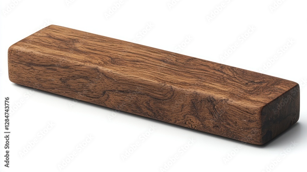 Wooden rectangular block on white background Wooden rectangular block on white background