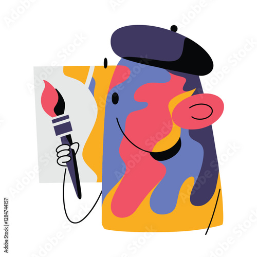 2d vector illustration for cartoon character design for kids and comic book stickers printing and cartoon movie 
