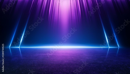 3d rendering of purple blue abstract showroom background dark scene for advertising design technology showcase banner game sport cosmetic business modern sci fi illustration product display