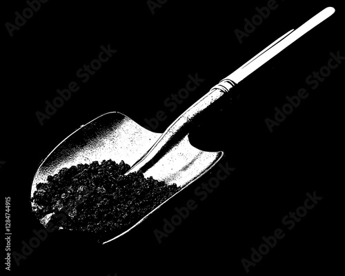 Modern Shovel with Dark Soil