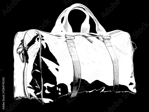 Sleek White Glossy Duffle Bag for Travel