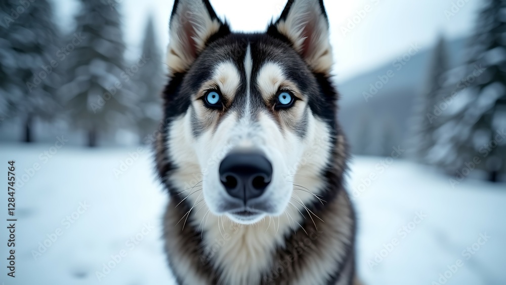 Naklejka premium siberian husky dog