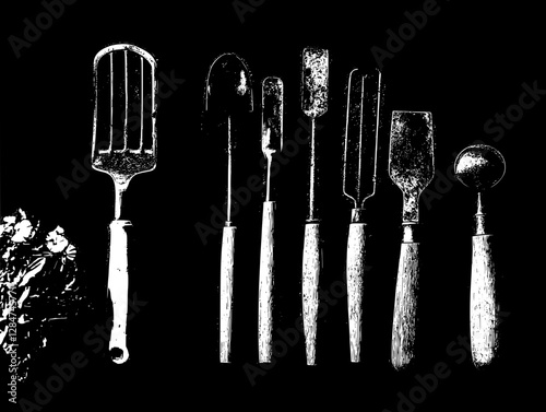 Vintage Gardening Tools - Rustic Beauty