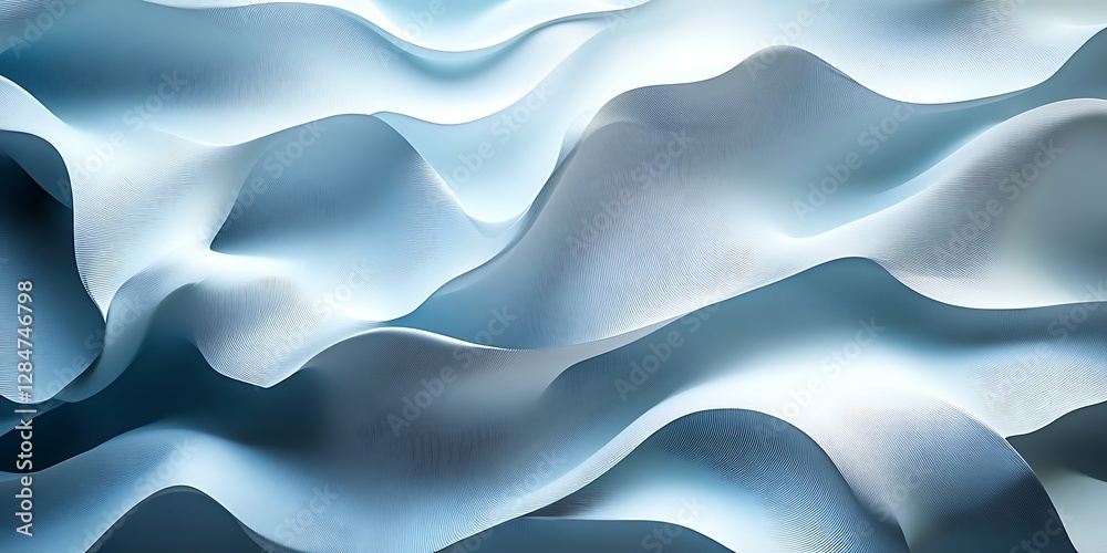 Fototapeta premium Abstract light blue wavy fabric texture