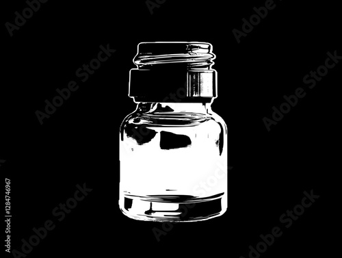 Elegant Clear Glass Bottle with Black Cap