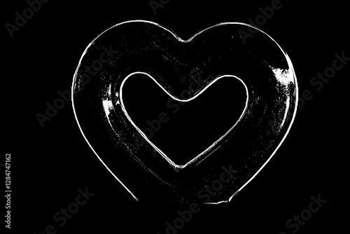 Abstract Black Heart with Golden Reflections