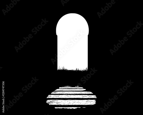 Architectural Archway in Black and White