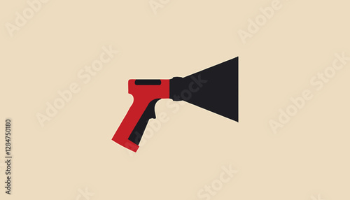 Simple illustration of a megaphone on a beige background.
