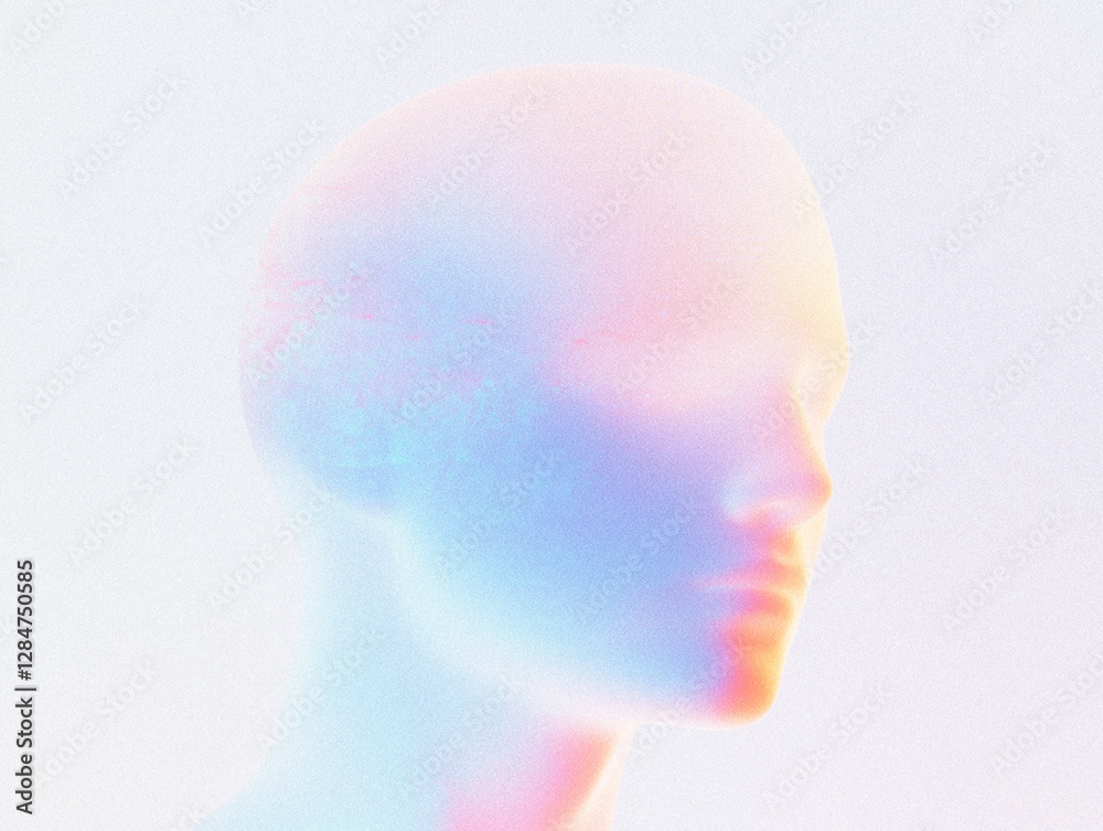 Abstract portrait with a soft gradient and ethereal glow effect Abstract portrait with a soft gradient and ethereal glow effect