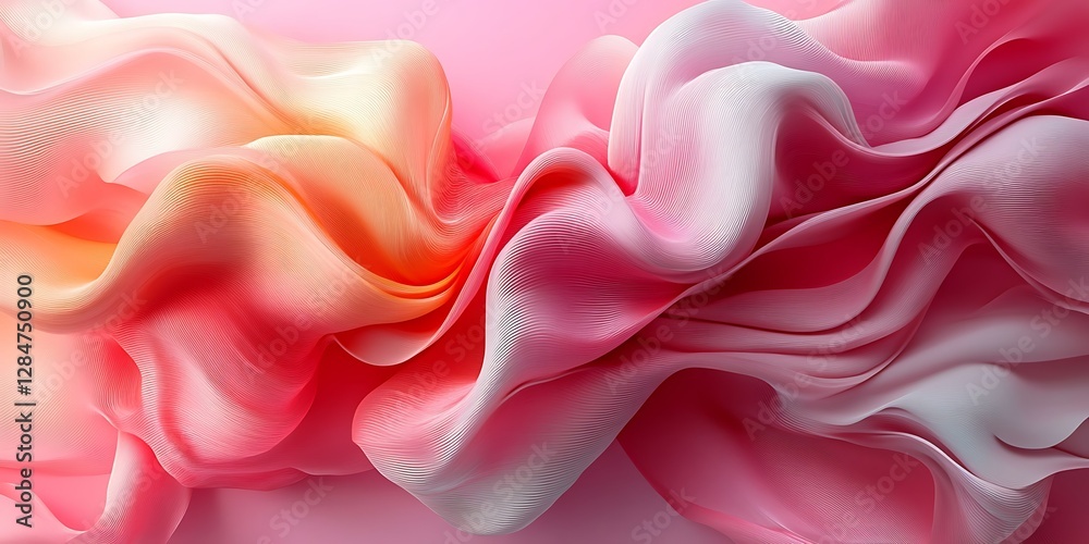 Obraz premium Abstract Flowing Fabric, Pink and Peach Tones