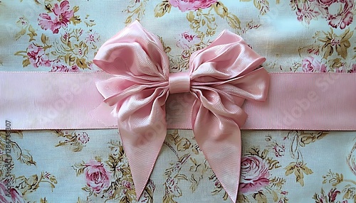 Decorative pink ribbon with bow for gifts and special occasions