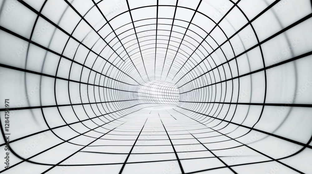 Abstract Geometric Tunnel: A 3D Rendering of a Modern Design