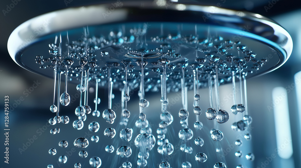Luxury Water Droplets from a Hydro Massage Shower Head Luxury Water Droplets from a Hydro Massage Shower Head