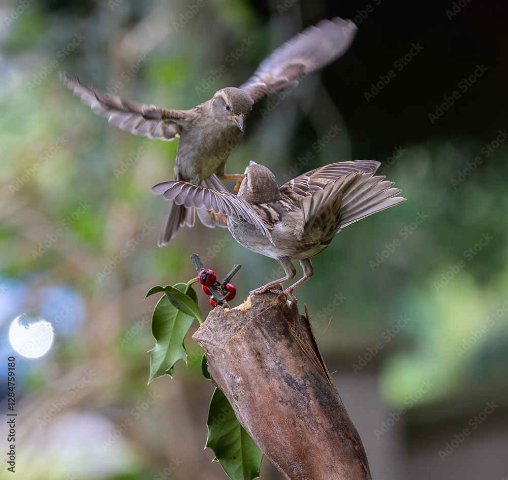 Sparrow fights leave spectacular acrobatics!