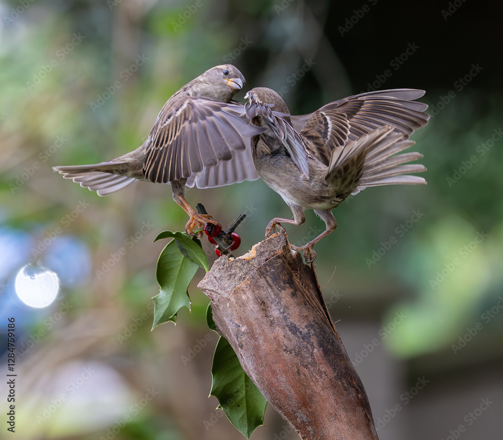 Sparrow fights leave spectacular acrobatics!