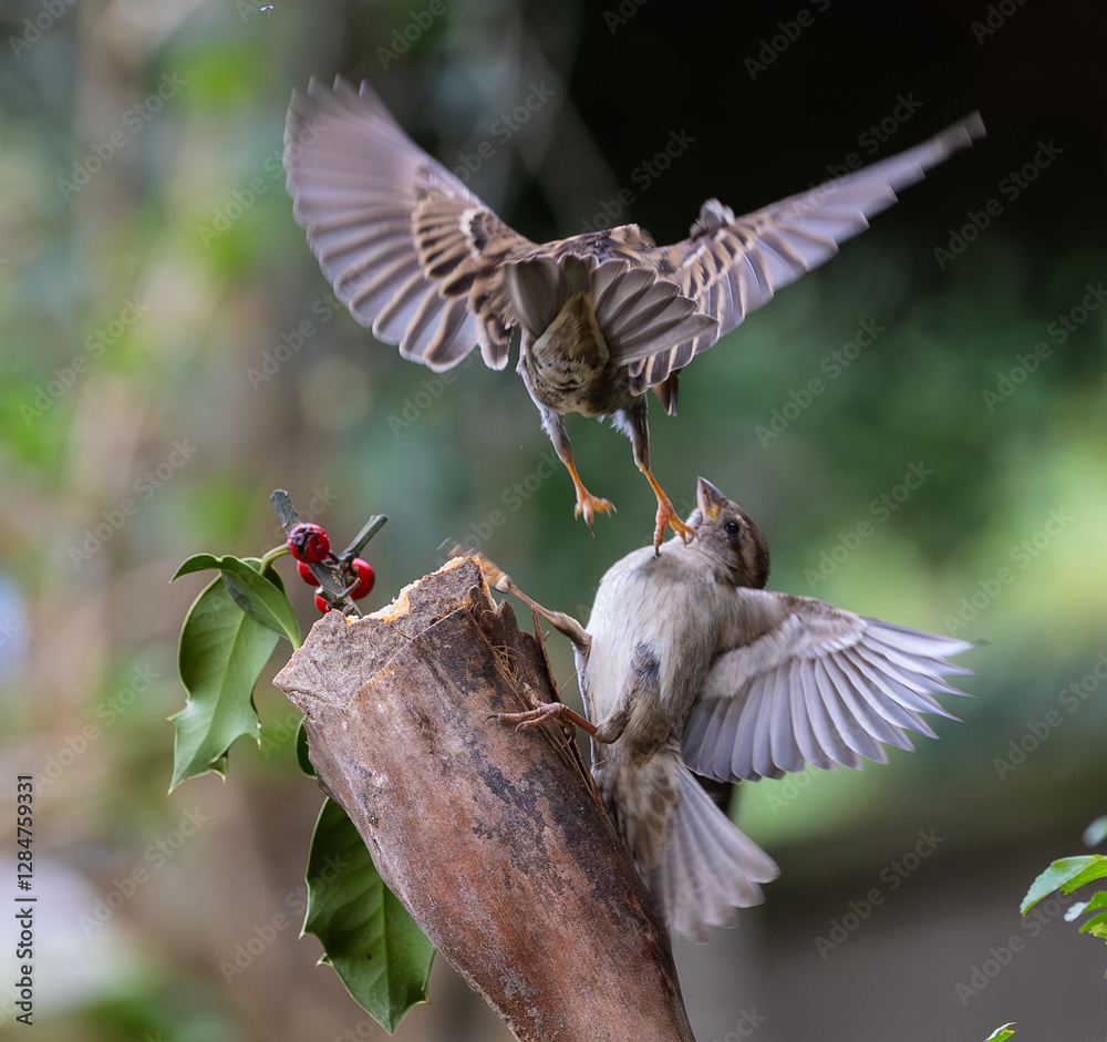 Sparrow fights leave spectacular acrobatics!