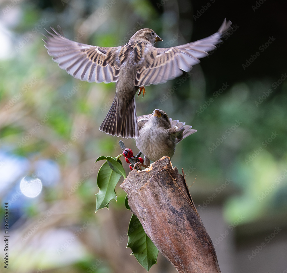 Sparrow fights leave spectacular acrobatics!
