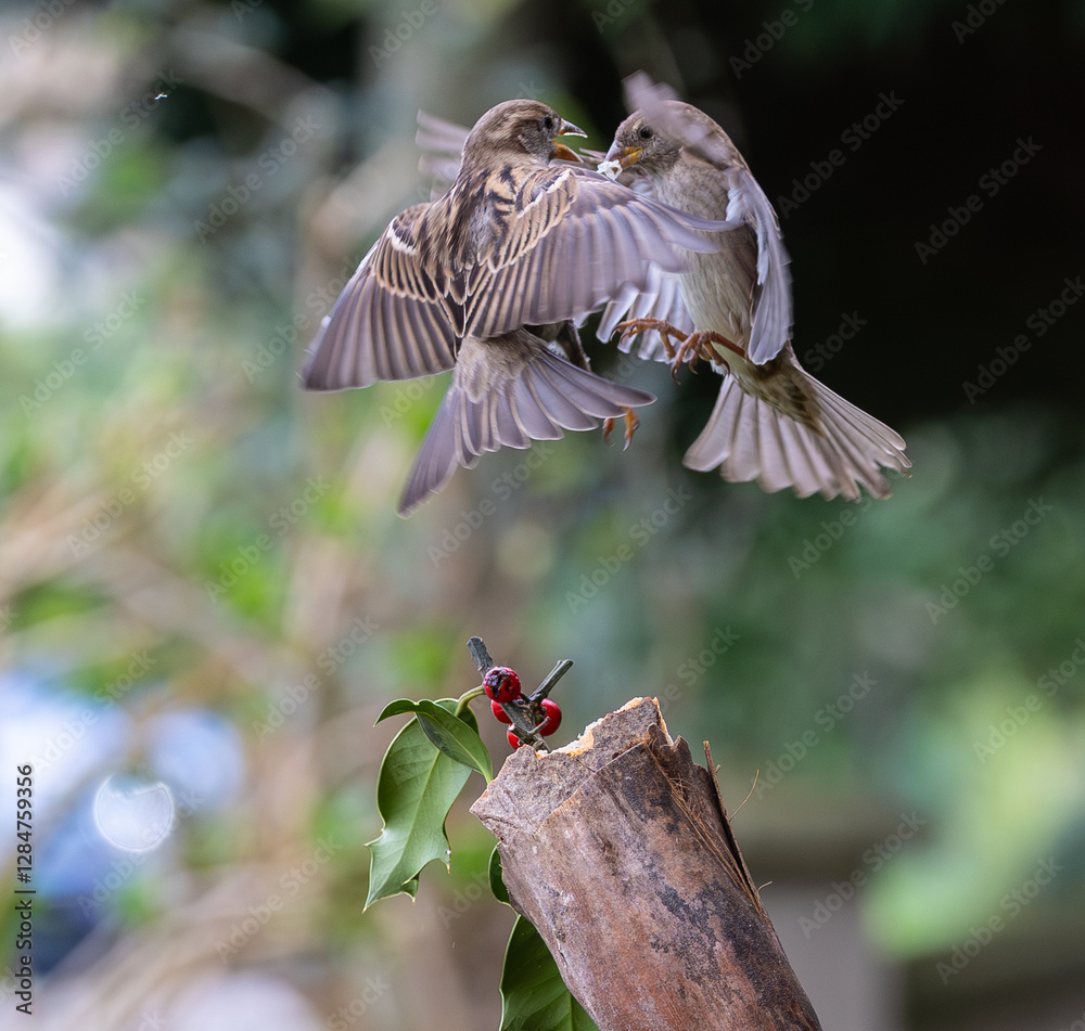Sparrow fights leave spectacular acrobatics!